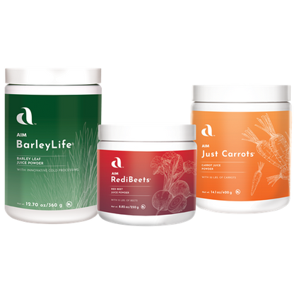 Garden Trio — BarleyLife, Just Carrots, RediBeets powders