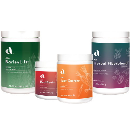 Starter Pack: Body Booster 1 — Garden Trio, raspberry Herbal Fiberblend powders