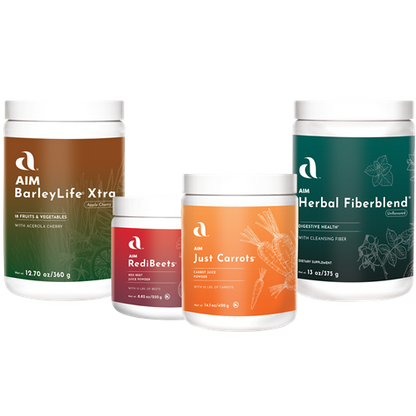 Starter Pack: Xtra Body Booster 4 — GardenTrio w/Barleylife Xtra, unflavored Herbal Fiberblend powders