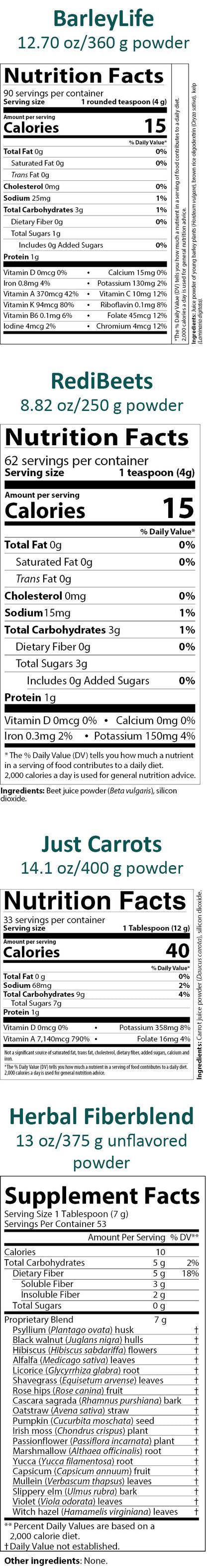Starter Pack: Body Booster 2 — Garden Trio, unflav. Herbal Fiberblend powders